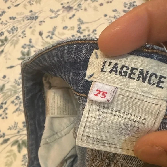 L’AGENCE Distressed Hi Line Rise Light Blue Women's Skinny Jeans Size 25
